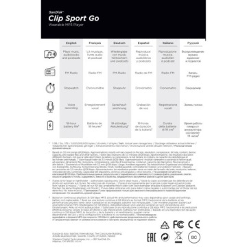 MP3 Sandisk CLIP SPORT GO черный 32 ГБ