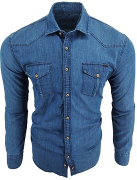 МУЖСКИЕ ДЖИНСЫ ИНДИГО 2026 МУЖСКАЯ ДЖИНСОВАЯ РУБАШКА