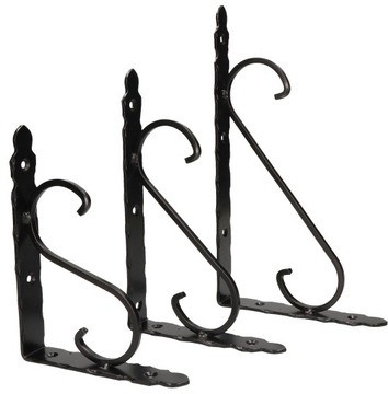 ПОДДЕРЖКА ПОЛКИ 20Х15 СМ, КОВАННЫЙ УГЛОВОЙ КРОНШТЕЙН В РЕТРО, ЧЕРНЫЙ