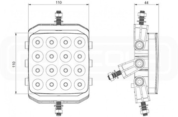 Рабочая лампа 16xLED 2565 LM 48Вт + подключение