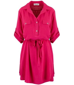 Sukienka szmizjerka tunika midi plus size Elegancka Letnia MARIBEL 44