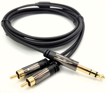 КАБЕЛЬ NAKAMICHI 2RCA - JACK 6,3MM STEREO CINCH MONO 3м