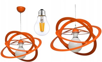 Lampa Dla Dzieci Żyrandol Wisząca Pomarańcz Orbita Gratis Żarówka Led E27