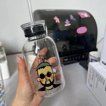 Juice Glass Milk Water Cup Drinkware Glass Cup Transparent Glasses With Lid