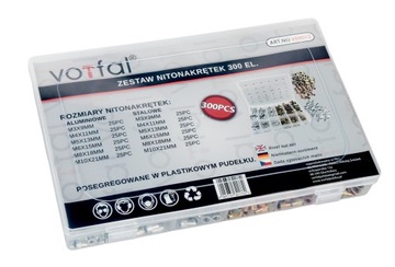 НАБОР ЗАКЛЕПОЧНОЙ ГАЙКИ АЛЮМИНИЕВАЯ + СТАЛЬНАЯ ГАЙКА 300 ШТ.