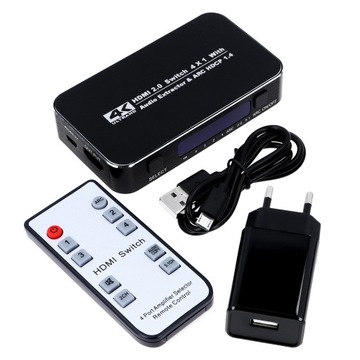 ПЕРЕКЛЮЧАТЕЛЬ HDMI 2.0 4x1 UHD 4K HDCP HDR ПЕРЕКЛЮЧАТЕЛЬ
