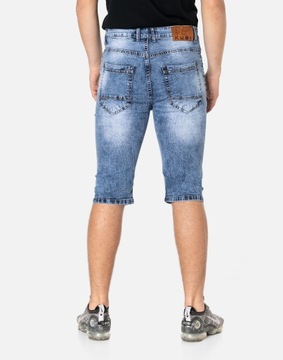 Cienkie Krótkie Spodnie Spodenki Szorty Jeans Męskie Dżins na Lato D100 37