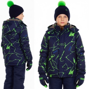 KOMBINEZON ZIMOWY PUCHOWY j-392Z DWUCZĘŚCIOWY POLAR r. 128