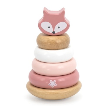 WAŃKA WSTAŃKA UKŁADANKA DREWNIANA PIRAMIDKA EDUKACYJNA SORTER LISEK VIGA