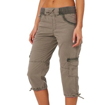 Casual Multi Pocket Cropped Women Shorts Straight