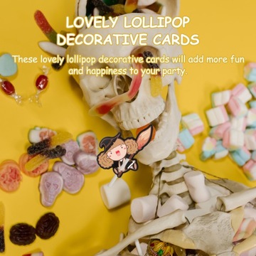Dekoracyjny uchwyt na karty Lollipop Uroczy