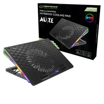 ПОДСТАВКА ОХЛАЖДАЮЩАЯ ПОДСТАВКА ДЛЯ НОУТБУКА 15,6 ДЮЙМА ИГРОВАЯ ПОДСВЕТКА RGB ALIZE