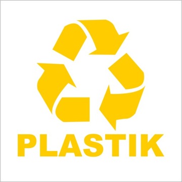 Naklejka PLASTIK 15x15 cm - segregacja odpadów.