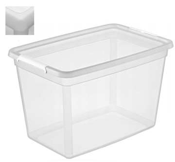 POJEMNIK NA ZABAWKI PLASTIKOWY PUDEŁKO Z POKRYWĄ 60L base