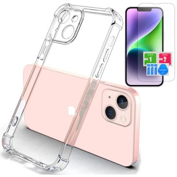 ETUI PANCERNE ANTI SHOCK CASE PRZEZROCZYSTE WYSPA do IPHONE 13 + SZKŁO 9H