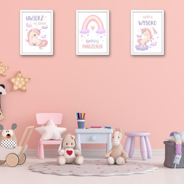 МОТИВАЦИОННЫЕ ПОСТЕРЫ ДЛЯ ДЕТЕЙ РОЗОВЫЕ ЕДИНОРОГЫ КАРТИНКИ ДЛЯ ДЕВОЧКИ А3