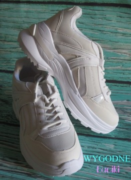 Sneakersy adidasy białe wysoka podeszwa VICES r.38