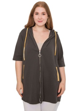 BLUZA DAMSKA bawełna PLUS SIZE KAPTUREM rozpinana