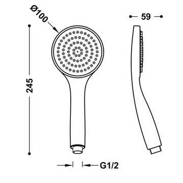 TRES РУЧКА ДЛЯ ДУША BASIC АНТИКАЛИЧЕСКИЙ ХРОМ