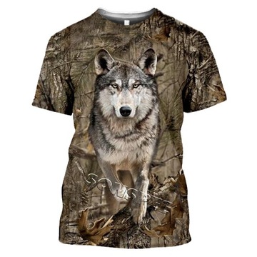 MĘSKA KOSZULKA T-SHIRT ŁOWIECKA MYŚLIWSKA WILK 2XL