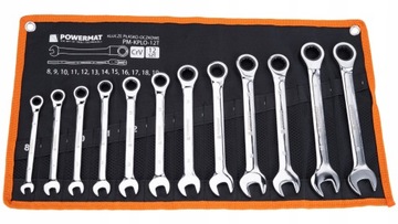 КЛЮЧИ НАКОЛЬНЫЕ С ТРЕЩОТКОЙ 8-19 12 ШТ.