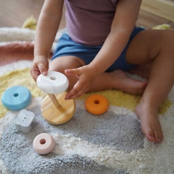 ДЕРЕВЯННАЯ ПИРАМИДА МОНТЕССОРИ ОБРАЗОВАТЕЛЬНАЯ ЗАГАДКА