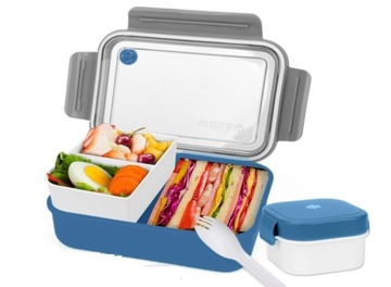 Lunch Box pojemnik na drugie śniadanie z przegródką + mały pojemnik