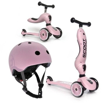 Hulajnoga dla dzieci Jeździk 2w1, Scoot and Ride, trójkołowa + kask S-M
