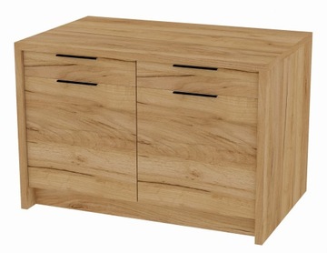 Wyspa kuchenna gotowa wyspa do kuchni z szafkami 120x80 cm dąb złoty