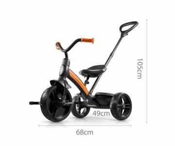 Трехколесный велосипед Qplay Черный детский велосипед-толкатель.