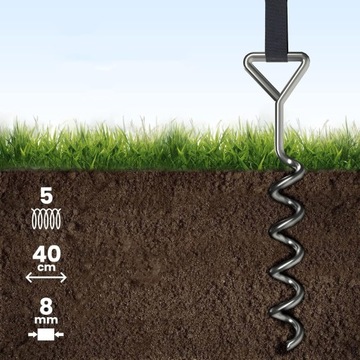 KOTWA DO PODŁOŻA DO TRAMPOLIN, HUŚTAWEK, 4 X KOTEW DO MOCOWANIA NAMIOTÓW