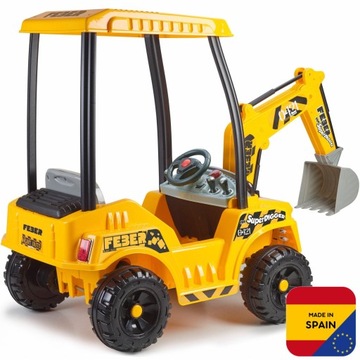 СВЕРХБОЛЬШОЙ ДЕТСКИЙ ЭКСКАВАТОР FEBER С АККУМУЛЯТОРНЫМ КОВШОМ 12 В
