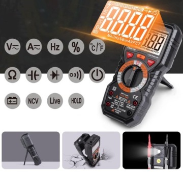Цифровой измеритель TRMS тока тестер NCV Temp с подсветкой