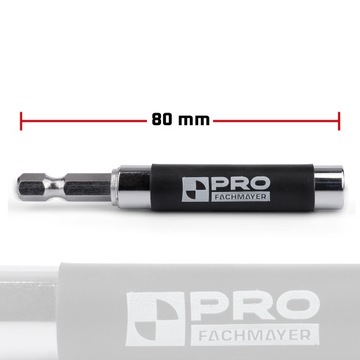 МАГНИТНЫЙ ДЕРЖАТЕЛЬ С НАПРАВЛЯЮЩЕЙ ДЛЯ БИТ, ПЕРЕХОДНИК-УДЛИНИТЕЛЬ 80мм ШЕСТИГРАННИК 1/4