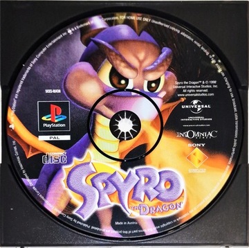Gra Spyro the Dragon PSX SAMA PŁYTA CZYTAJ OPIS !!!