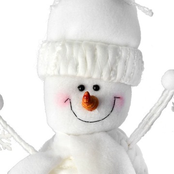 ФИГУРКА СНЕГОВИКА НА ПОДСТАВКУ ИЗ ПРЯЖИ 25 СМ РОЖДЕСТВЕНСКОЕ УКРАШЕНИЕ