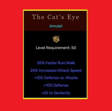 D2R Diablo 2 Resurrected Ladder the Cat's Eye