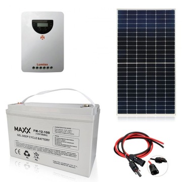 Zestaw solarny 140W Akumulator 100Ah Regulator MPPT KAMPER DOMEK KEMPING