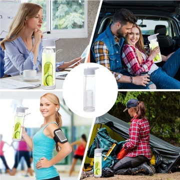 СТЕКЛЯННАЯ БУТЫЛКА ДЛЯ ВОДЫ СОК ФРУКТЫ ЛЕД 750мл СПОРТ С КОРПУСОМ