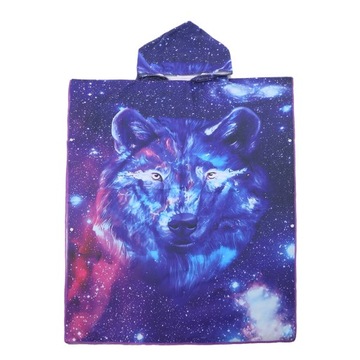 Ręcznik dla dorosłych 80x145 SZYBKOSCHNĄCY PONCHO BASEN PLAŻOWY WILK