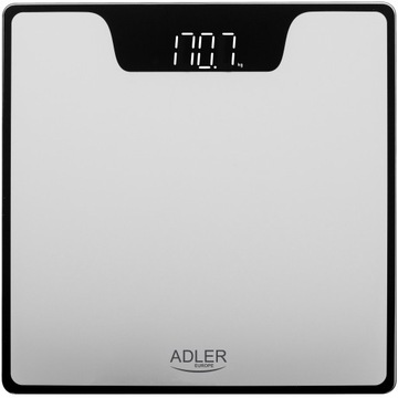 WAGA ELEKTRONICZNA ŁAZIENKOWA SZKLANA LED 180kg SLIM MOCNA SILVER CYFROWA