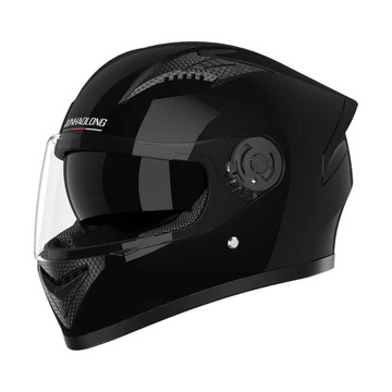 Kask motocyklowy integralny/uliczny błyszczący czarny