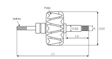 AR0076S Ротор генератора 24В 45А