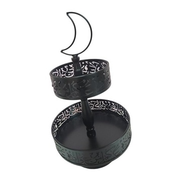 Ид Мубарак Двухэтажный Железный Поднос Контейнер Украшение Стола Черный