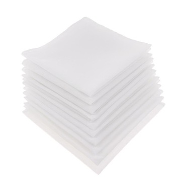 10 PAKIETÓW MĘSKA DAMSKA GŁADKA BIAŁA CHUSTECZKA BAWEŁNIANA HANKIE/HANKY 11