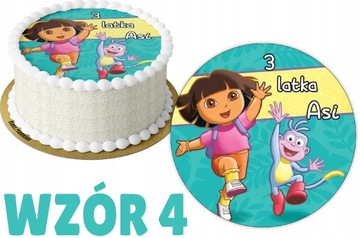 Opłatek z nadrukiem DORA POZNAJE ŚWIAT + IMIĘ