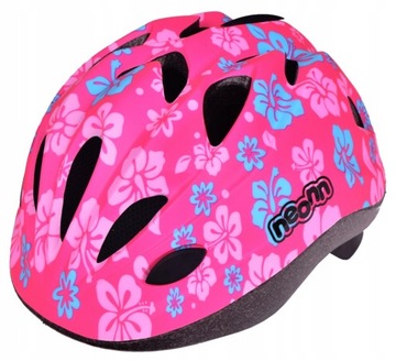 Kask dziecięcy Neonn rozmiar S 48-52 cm - różowy w kwiatki