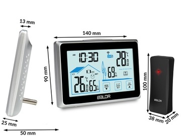 БЕСПРОВОДНАЯ ПОГОДНАЯ СТАНЦИЯ ПОГОДА-ГИГРОМЕТР + ДАТЧИК