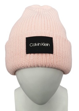 CALVIN KLEIN PINK RÓŻOWY CZAPKA BEANIE BAWEŁNA