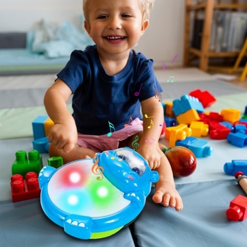 БАРАБАН ДЛЯ ДЕТЕЙ ИНТЕРАКТИВНАЯ МУЗЫКАЛЬНАЯ ИГРУШКА HIPCIO ДЛЯ МАЛЫША